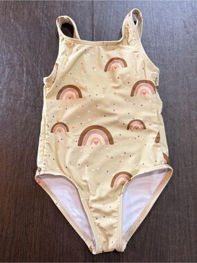 Seaesta Surf Cream Rainbow Girls One-Piece Swimsuit Sz 3-4